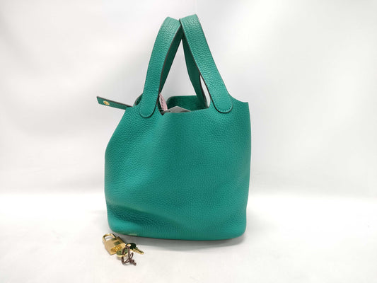 HERMES Picotin Picotin Lock PM D Stamp Togo Green Handbag