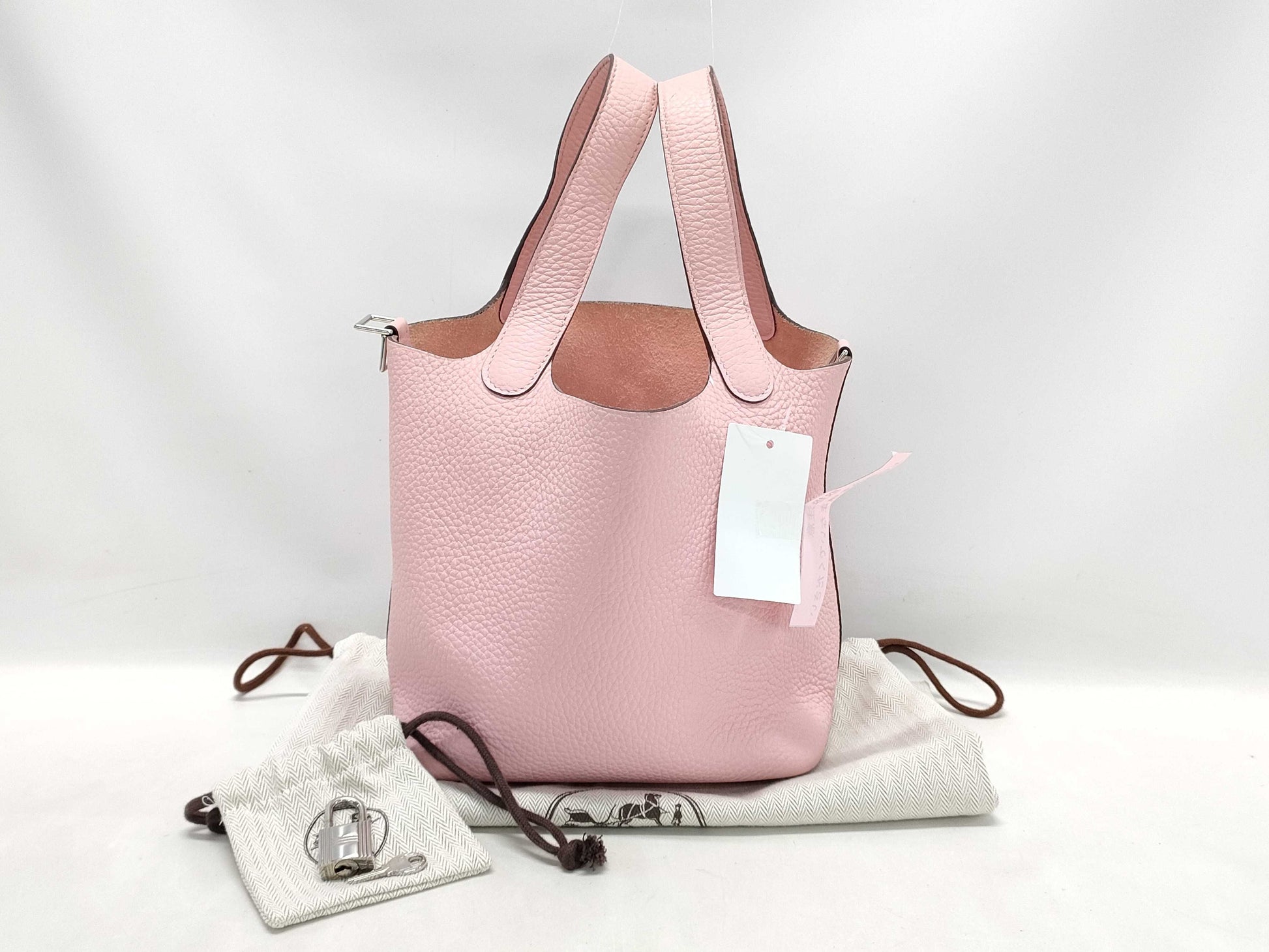 HERMES Picotin Lock PM Z Stamp Taurillon Clemence Leather Handbag in Pink