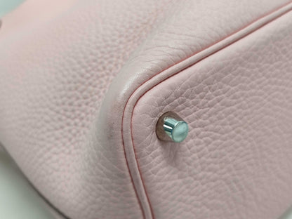 HERMES Picotin Lock PM Z Stamp Taurillon Clemence Leather Handbag in Pink
