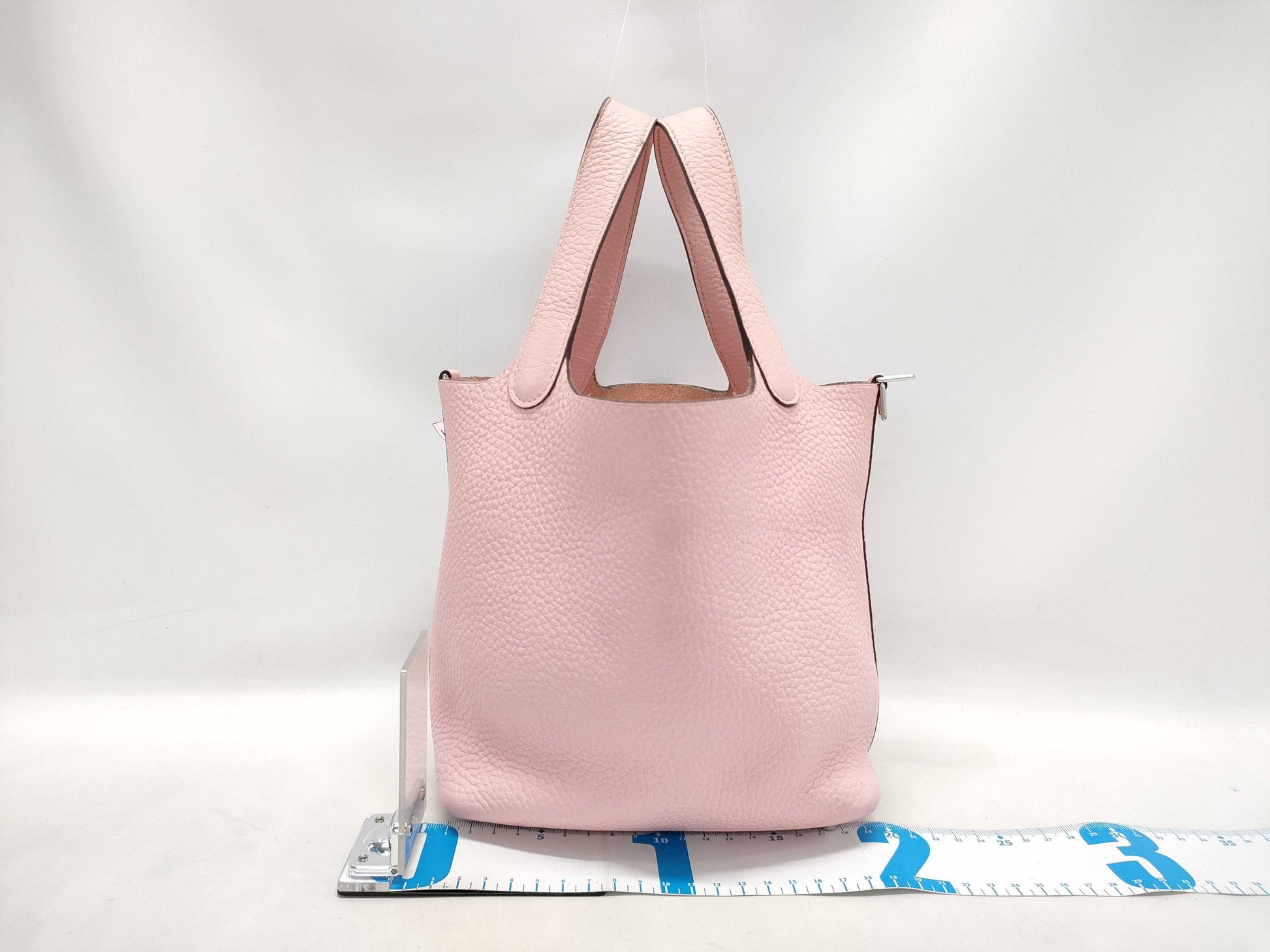 HERMES Picotin Lock PM Z Stamp Taurillon Clemence Leather Handbag in Pink
