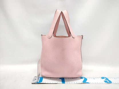 HERMES Picotin Lock PM Z Stamp Taurillon Clemence Leather Handbag in Pink
