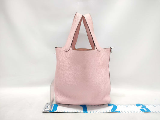 HERMES Picotin Lock PM Z Stamp Taurillon Clemence Leather Handbag in Pink