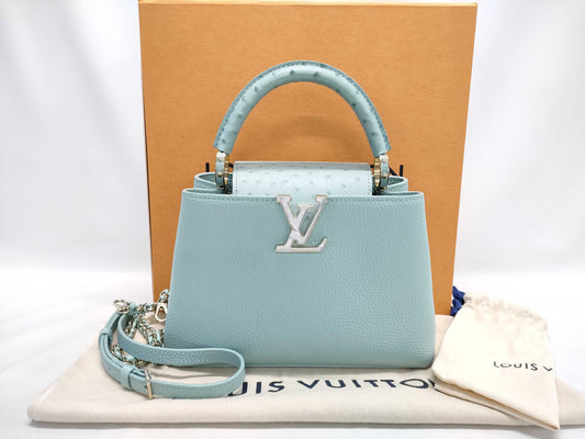 LOUIS VUITTON Capucines BB Ostrich Leather Handbag N84073