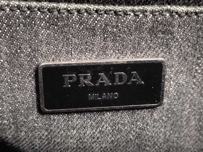 PRADA Canapa Tote Gray Stone Tote Bag