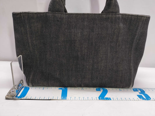 PRADA Canapa Tote Gray Stone Tote Bag