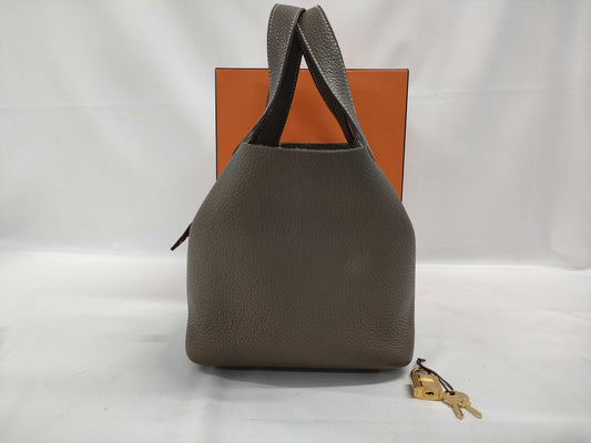 HERMES Picotin Lock PM Etoupe Handbag