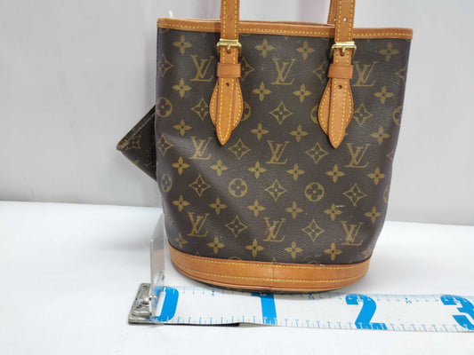 LOUIS VUITTON Monogram M42238 Bucket PM AR0957 Handbag