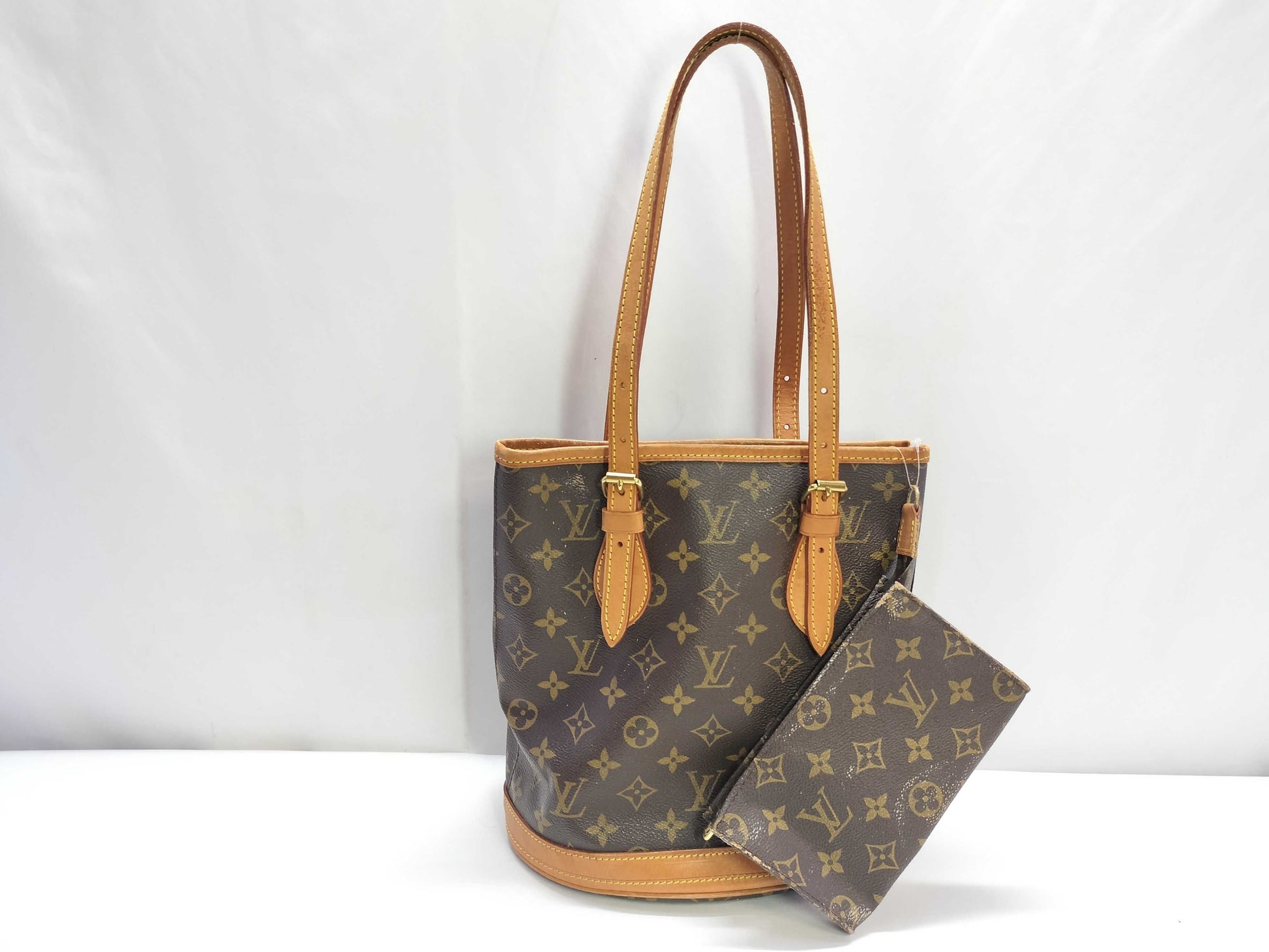 LOUIS VUITTON Monogram M42238 Bucket PM AR0957 Handbag