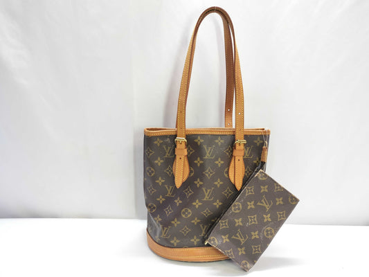 LOUIS VUITTON Monogram M42238 Bucket PM AR0957 Handbag