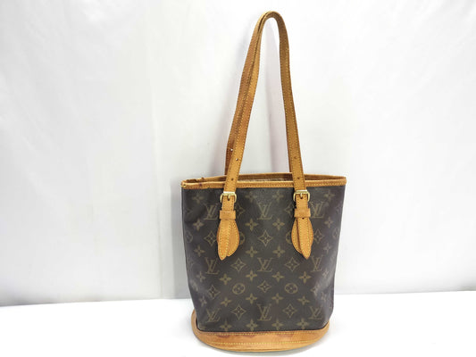 LOUIS VUITTON Monogram M42238 Bucket PM VI0061 Tote Bag