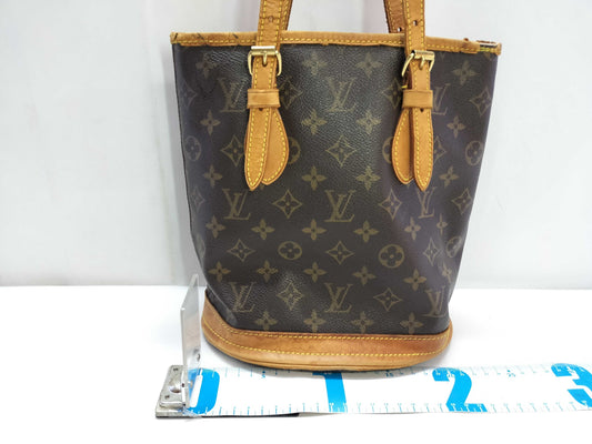LOUIS VUITTON Monogram M42238 Bucket PM VI0061 Tote Bag