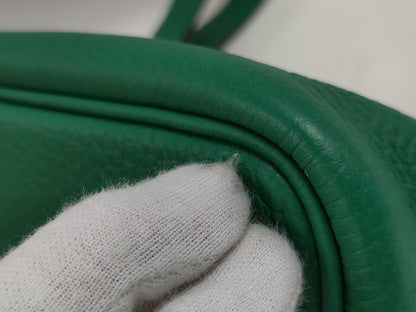 HERMES Picotin Lock PM Green Handbag with 24 Years' W Stamp and G Hardware