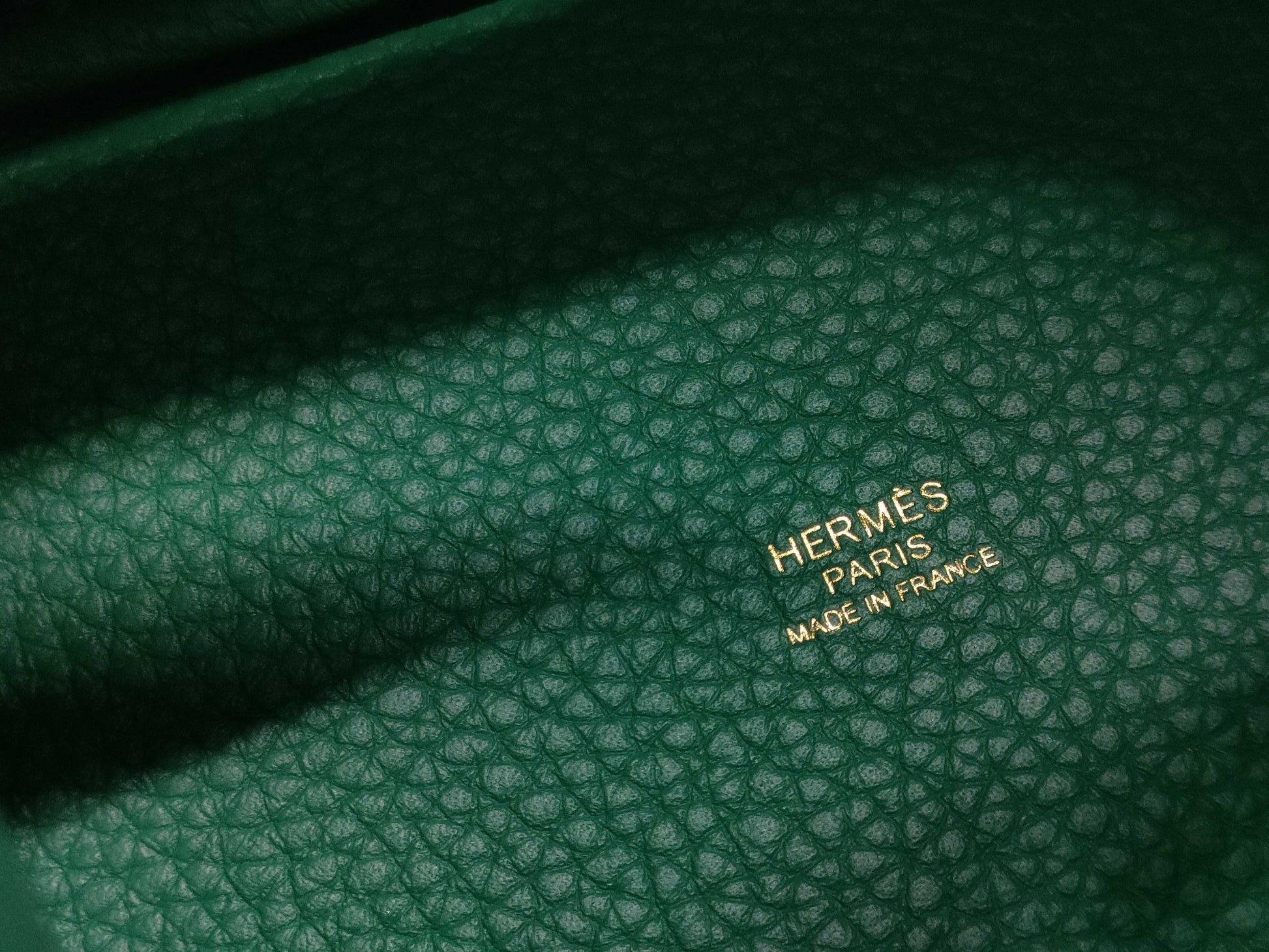 HERMES Picotin Lock PM Green Handbag with 24 Years' W Stamp and G Hardware