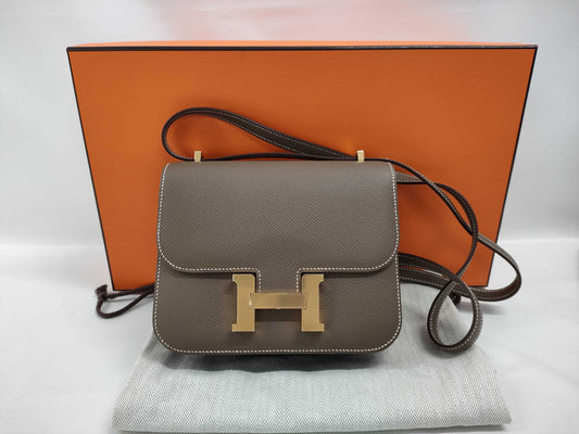 HERMES Constance 3 Mini Etoupe Epson K engraved 25th anniversary G hardware shoulder bag