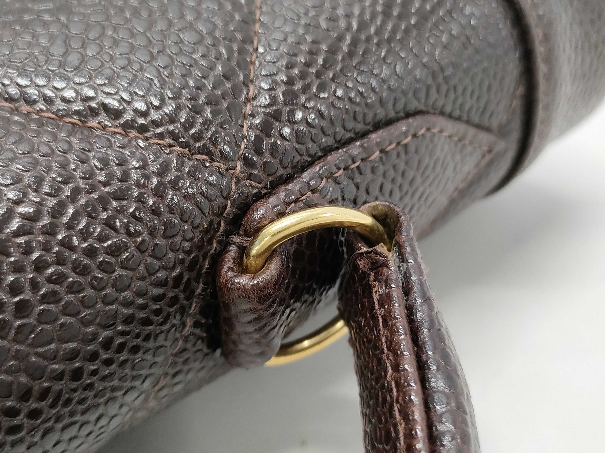 CHANEL Matelasse Caviar Leather Handbag in Brown with Coco Hardware A12397