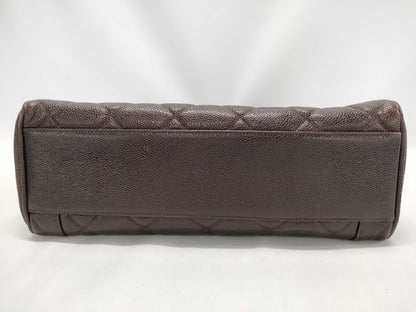 CHANEL Matelasse Caviar Leather Handbag in Brown with Coco Hardware A12397