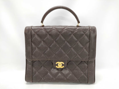 CHANEL Matelasse Caviar Leather Handbag in Brown with Coco Hardware A12397