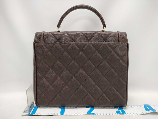 CHANEL Matelasse Caviar Leather Handbag in Brown with Coco Hardware A12397