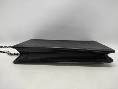 CHANEL Coco Mark Chain Wallet Black Shoulder Bag