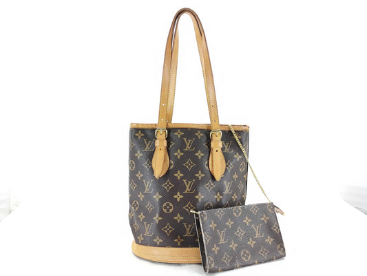 LOUIS VUITTON M42238 Monogram Louis Vuitton Bucket PM Tote Bag
