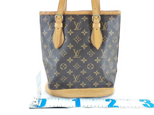 LOUIS VUITTON M42238 Monogram Louis Vuitton Bucket PM Tote Bag