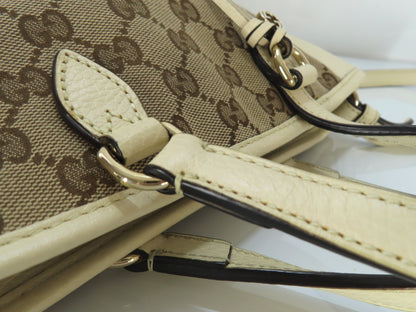 GUCCI GG Canvas GG Canvas Canvas and Leather 2-Way Handbag White 449241 Handbag Handbag