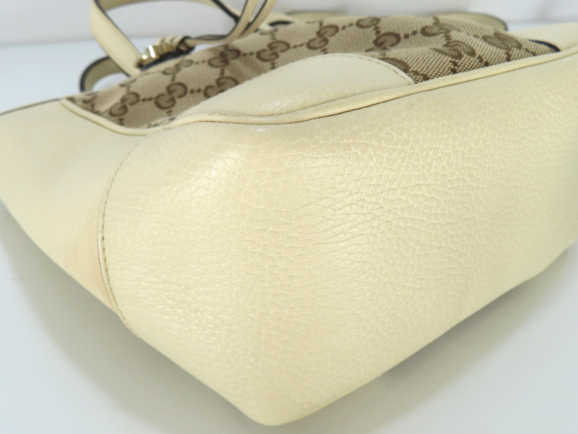 GUCCI GG Canvas GG Canvas Canvas and Leather 2-Way Handbag White 449241 Handbag Handbag
