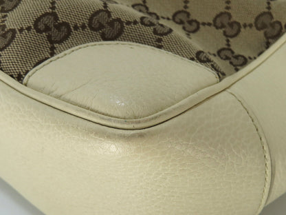 GUCCI GG Canvas GG Canvas Canvas and Leather 2-Way Handbag White 449241 Handbag Handbag
