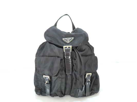 PRADA Nylon PRADA Tessuto Nylon and Leather Drawstring Backpack Backpack Daypack Backpack