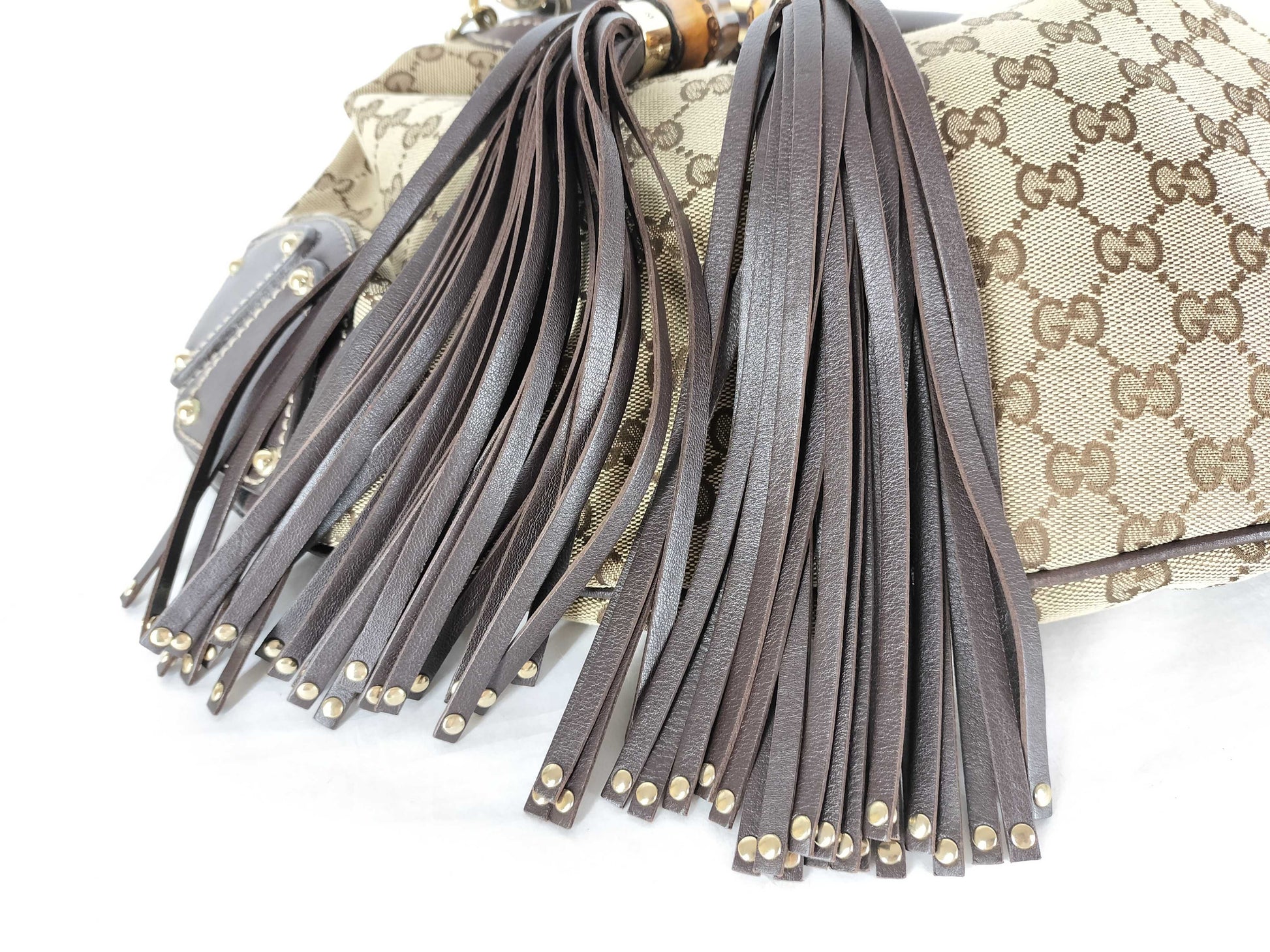 GUCCI GG Canvas Indy Handbag, Brown, 185566