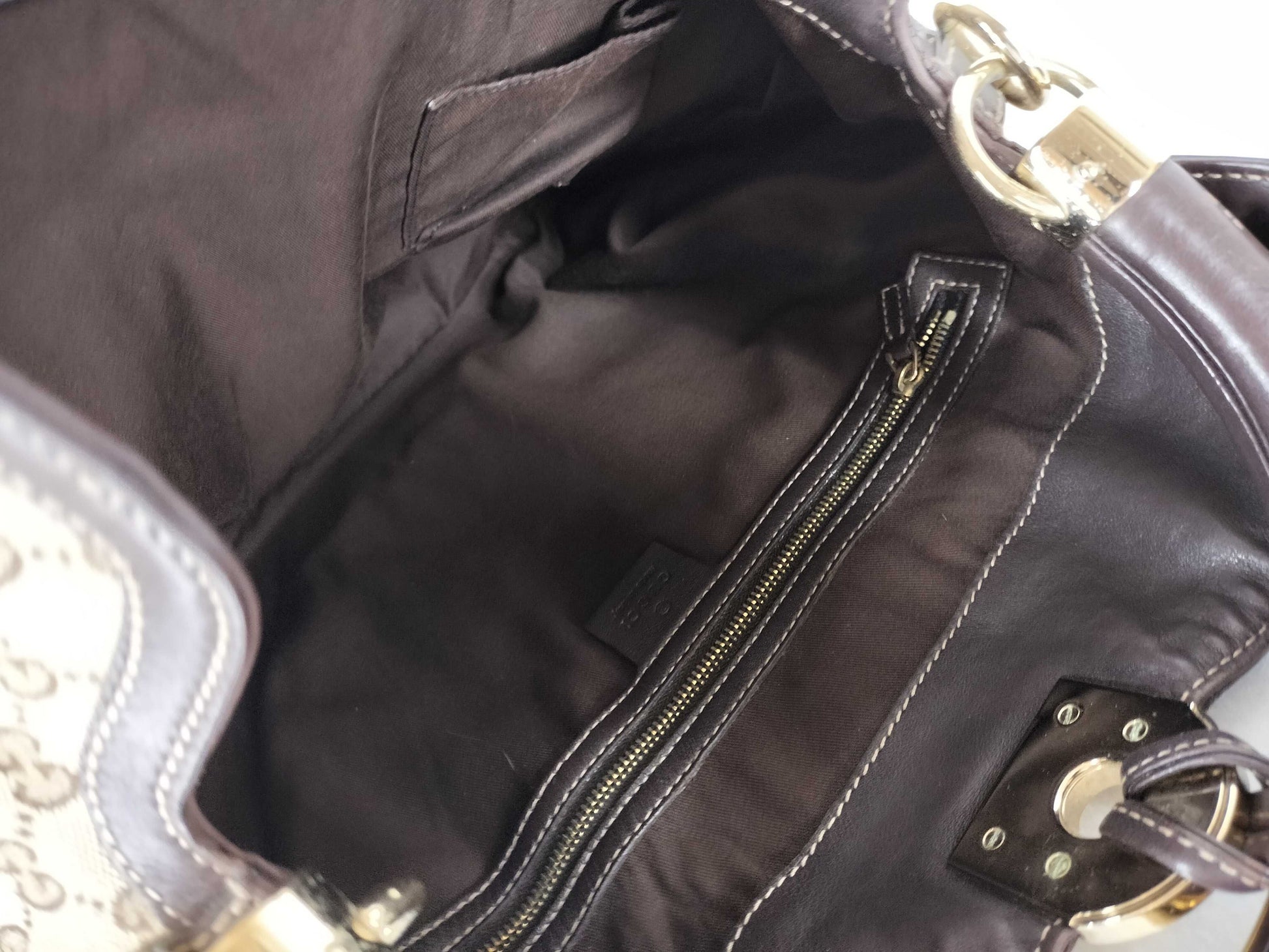 GUCCI GG Canvas Indy Handbag, Brown, 185566