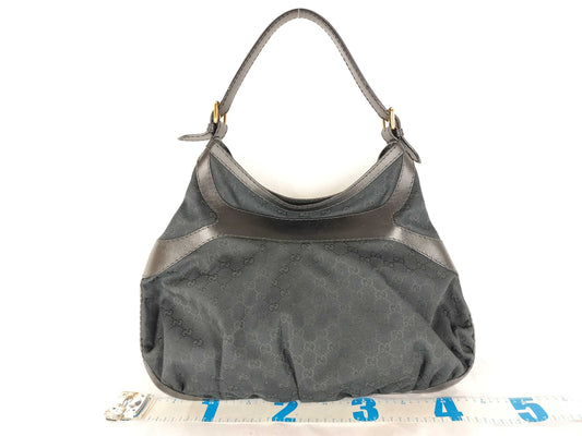 GUCCI GG Canvas Queen Hobo Handbag, Black, 189884