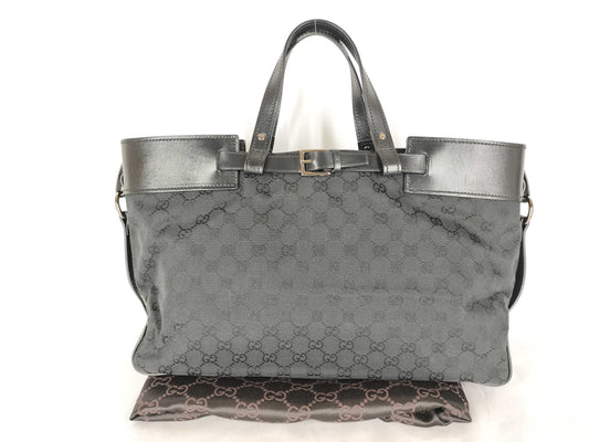 GUCCI GG Canvas Tote Bag, Black, 106251
