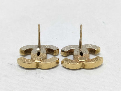 CHANEL Coco Mark Rhinestone and Faux Pearl Earrings, Gold, I24V
