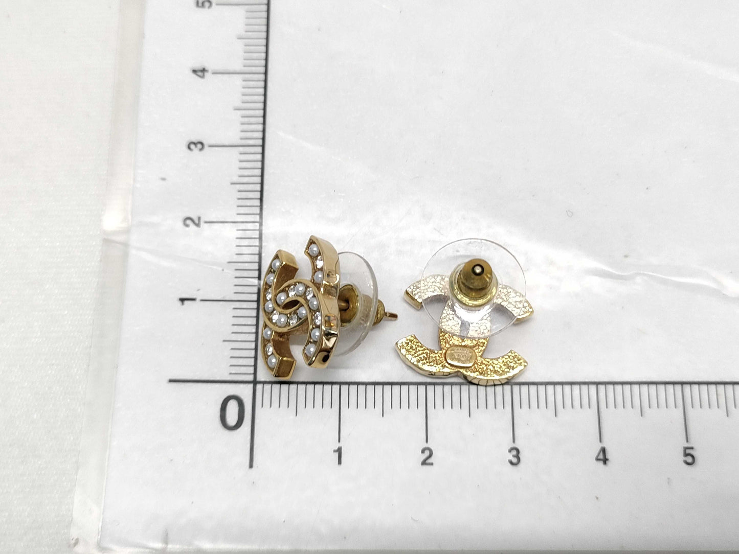 CHANEL Coco Mark Rhinestone and Faux Pearl Earrings, Gold, I24V