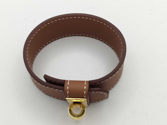 HERMES Kelly Twist PM Swift Gold U-Stamped Bracelet/Bangle