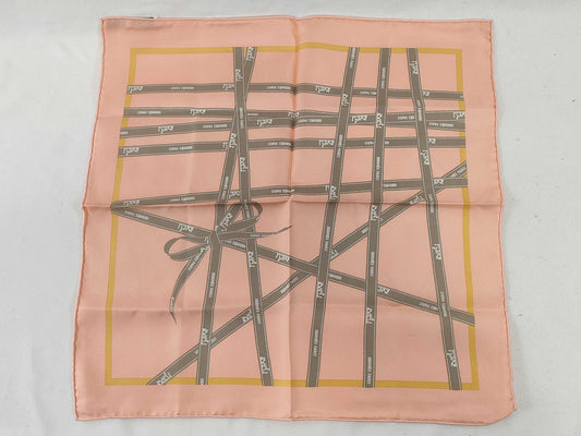 HERMES Carre Hermès Petit Carre Bolduc Ribbon Salmon Pink Other Accessories
