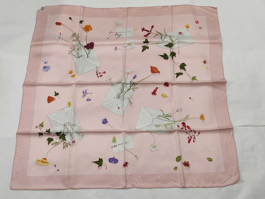 HERMES Carré Hermes Carré 90 Flower Letter Pink Other Accessories