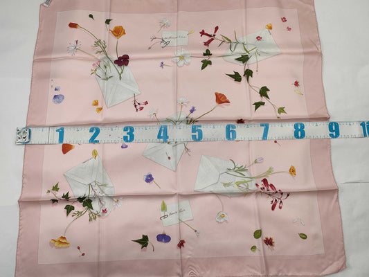 HERMES Carré Hermes Carré 90 Flower Letter Pink Other Accessories