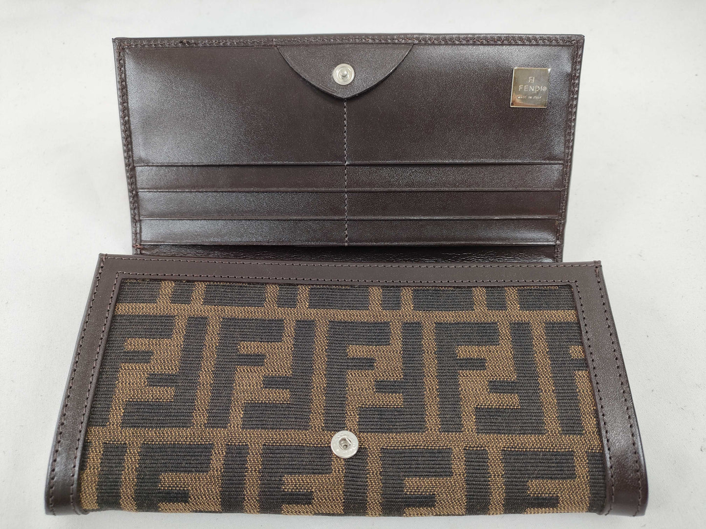 FENDI Zucca Pattern Bifold Long Wallet