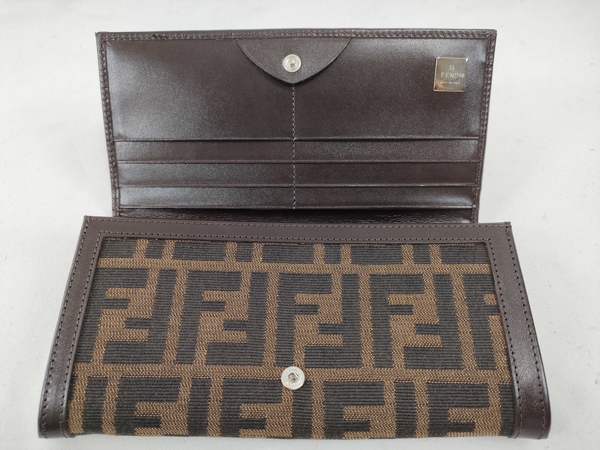 FENDI Zucca Pattern Bifold Long Wallet