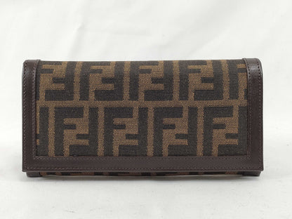 FENDI Zucca Pattern Bifold Long Wallet