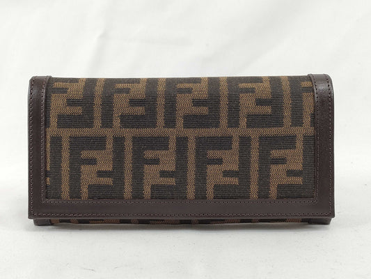 FENDI Zucca Pattern Bifold Long Wallet