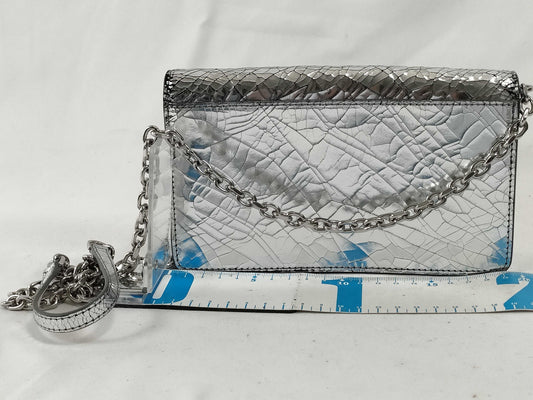 Margiela Broken Mirror Chain Wallet Calfskin Silver Shoulder Bag