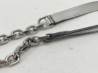 Margiela Broken Mirror Chain Wallet Calfskin Silver Shoulder Bag
