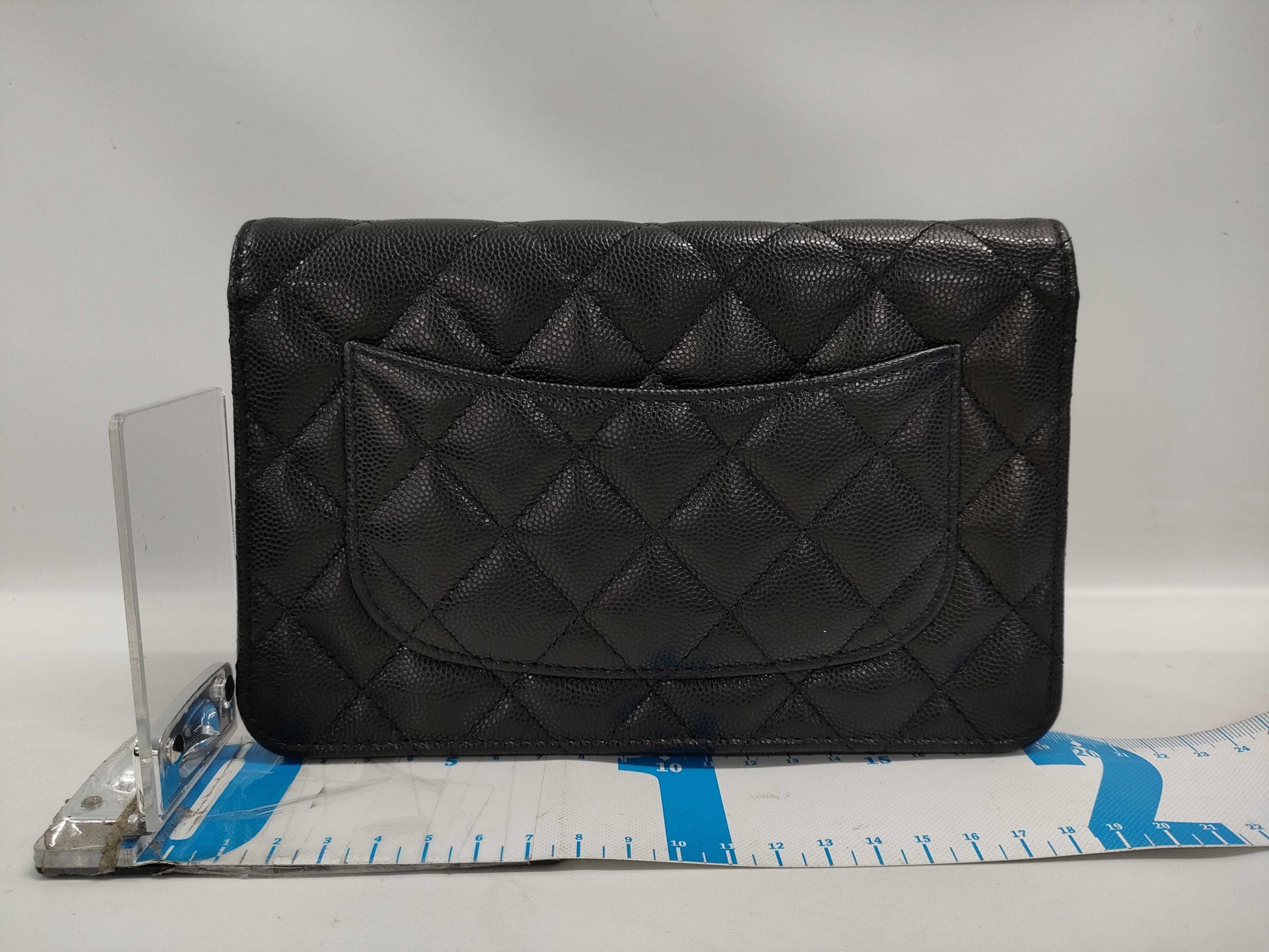CHANEL Caviar Skin Coco Mark Rhinestone Chain Wallet, Random Number Shoulder Bag