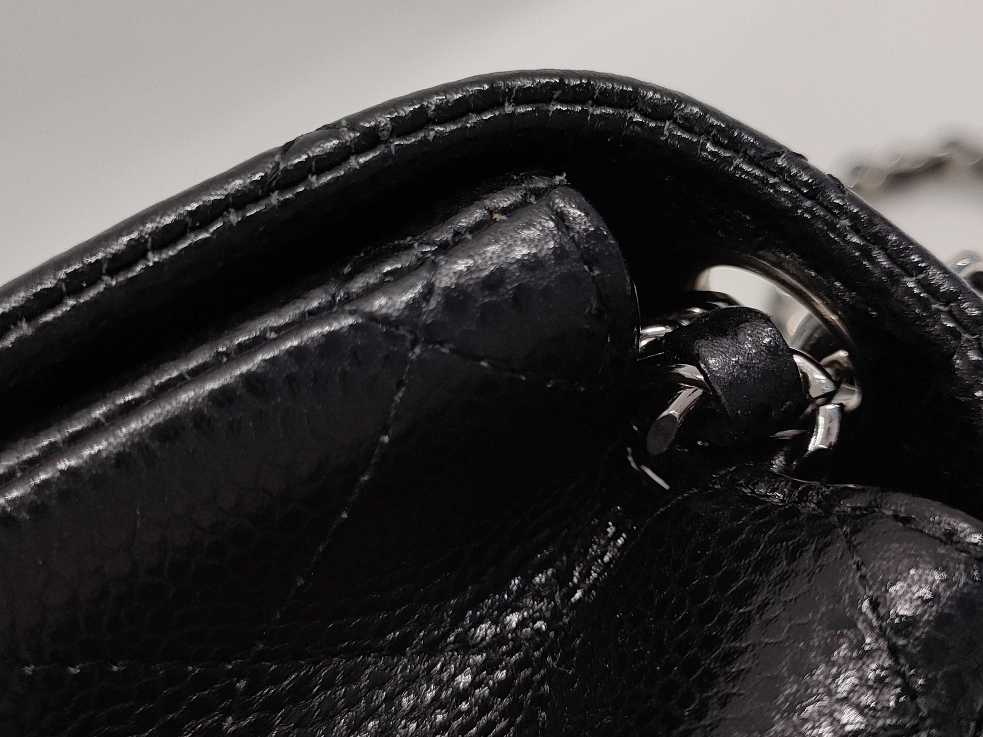 CHANEL Matelasse Mini Matelasse Caviar Leather Shoulder Bag in Black with Silver Hardware, 19 Series