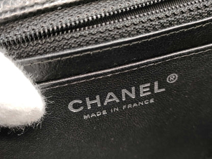 CHANEL Matelasse Mini Matelasse Caviar Leather Shoulder Bag in Black with Silver Hardware, 19 Series