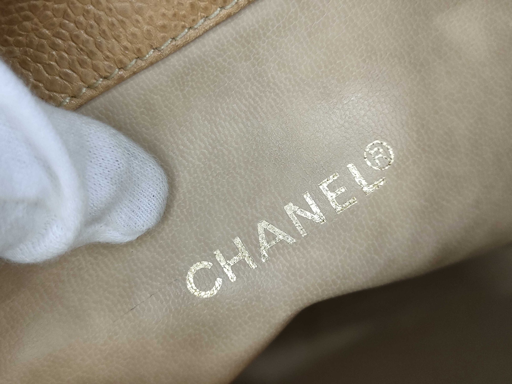 CHANEL Caviar Skin Triple Coco Drawstring Chain Shoulder Bag