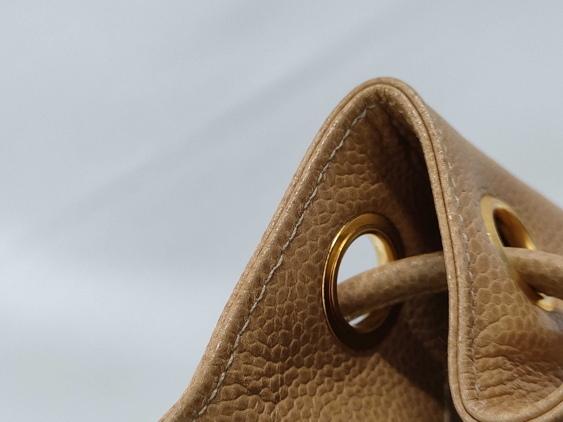 CHANEL Caviar Skin Triple Coco Drawstring Chain Shoulder Bag